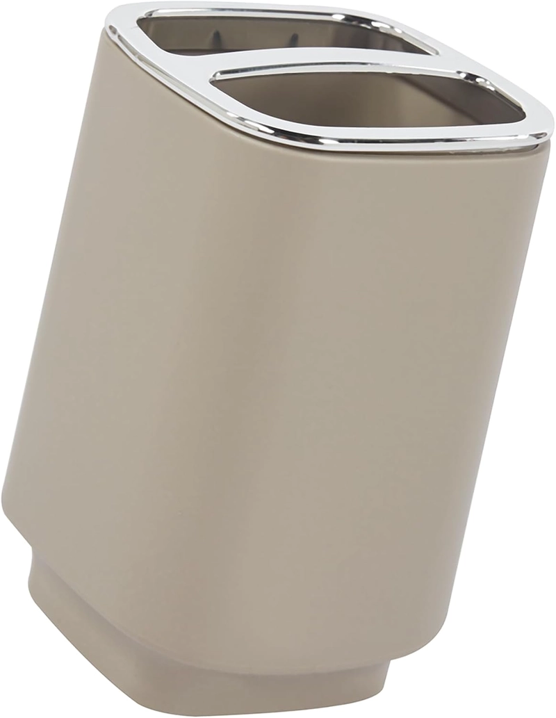 SET DE BAÑO COMPLETO 6 PIEZAS DE ABS CON BASURERO DISPENSADOR Y ESCOBILLA COLOR TAUPE - 7