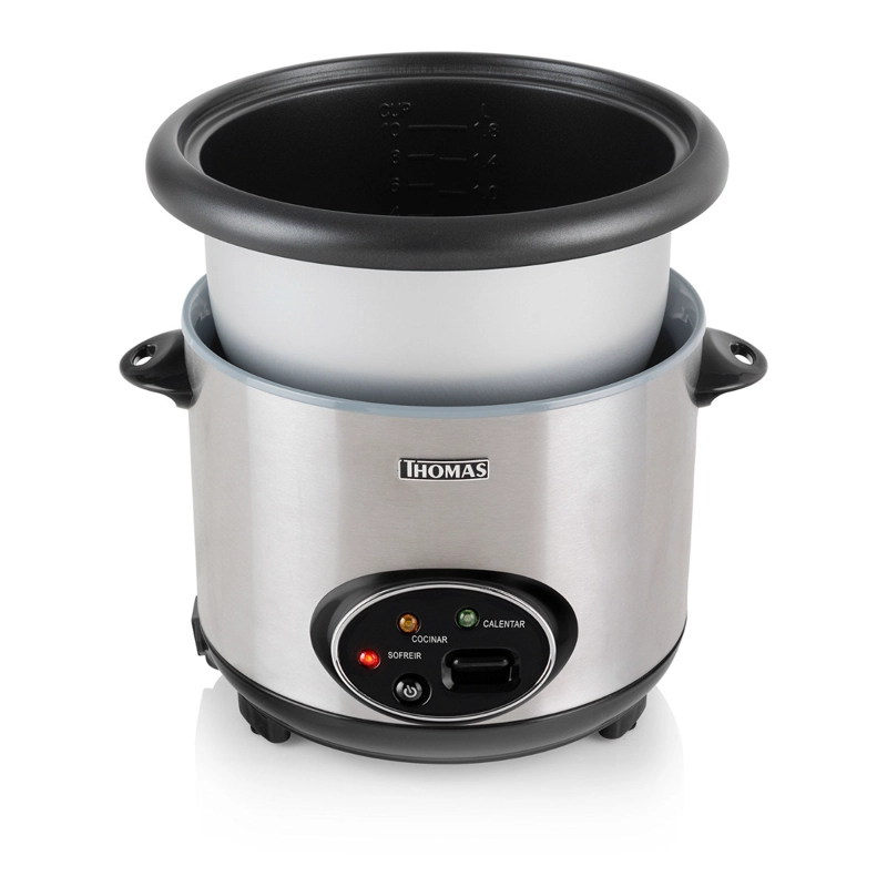 OLLA ARROCERA ELECTRICA THOMAS 1,8 LITROS 700W MULTIUSO CON VAPORERA ACERO INOXIDABLE - 3