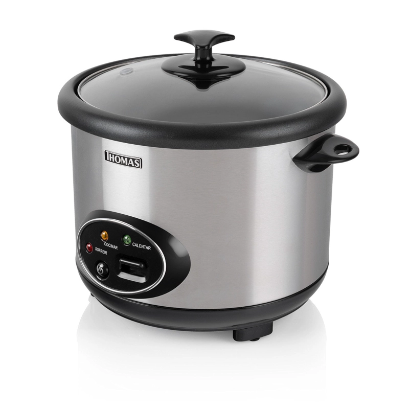 OLLA ARROCERA ELECTRICA THOMAS 1,8 LITROS 700W MULTIUSO CON VAPORERA ACERO INOXIDABLE - 9