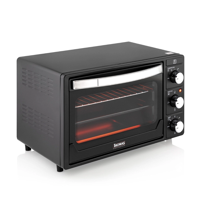 HORNO ELECTRICO DE MESA THOMAS 25 LITROS 1500W CON GRILL, 2 BANDEJAS Y TIMER 120 MINUTOS NEGRO - 2