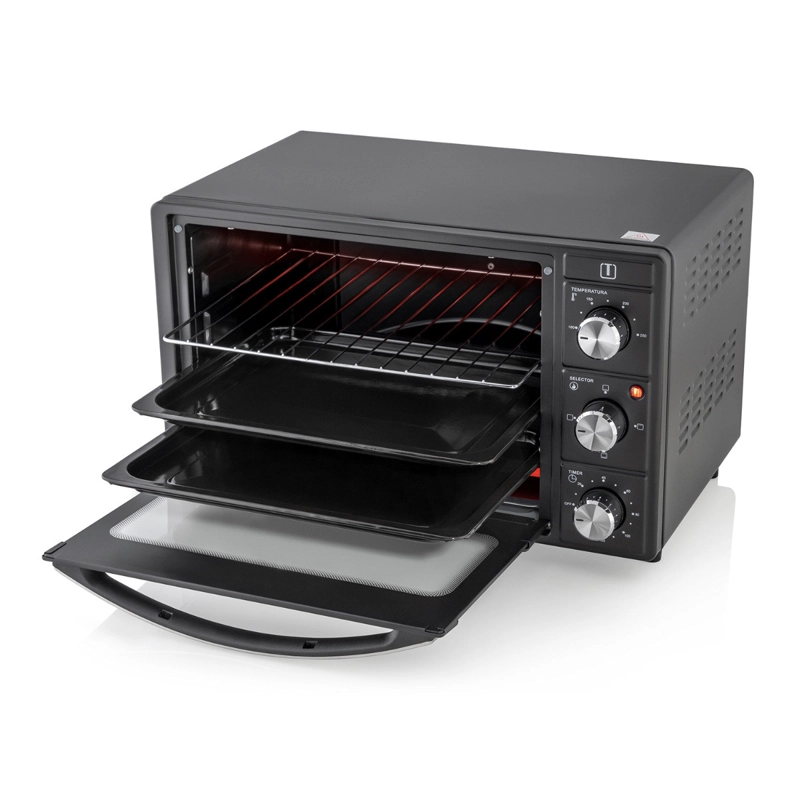 HORNO ELECTRICO DE MESA THOMAS 25 LITROS 1500W CON GRILL, 2 BANDEJAS Y TIMER 120 MINUTOS NEGRO - 5