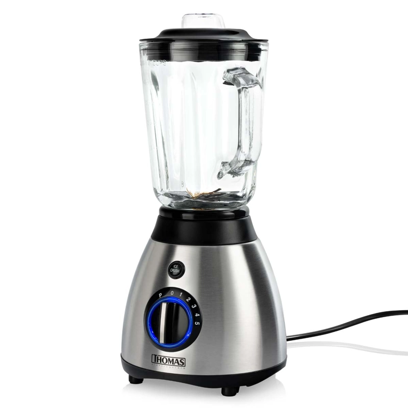 LICUADORA JUGUERA THOMAS 800W JARRO DE VIDRIO 1,5 LITROS 5 VELOCIDADES PICA HIELO GRIS - 2