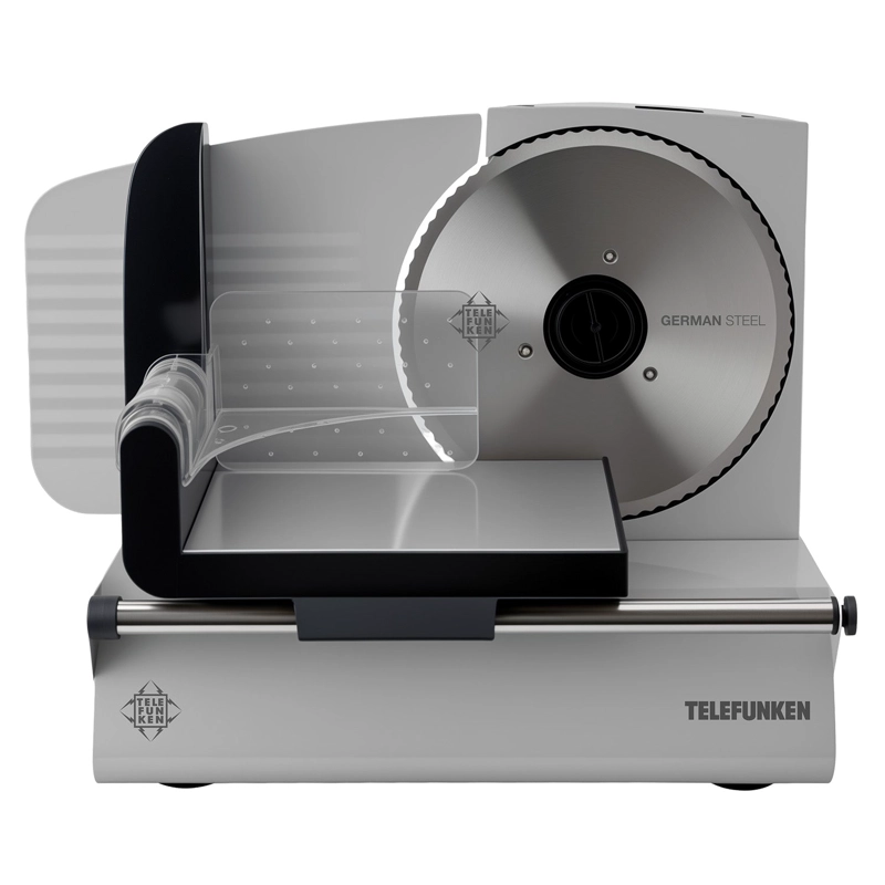 CORTADORA DE FIAMBRE ELECTRICA TELEFUNKEN 200W CUCHILLA 19 CM ACERO INOXIDABLE REBANADORA GRIS - 1