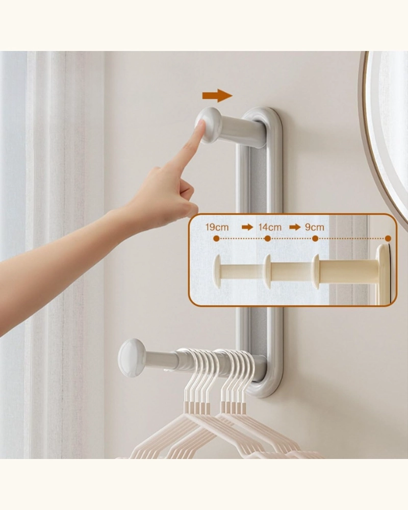 ORGANIZADOR RETRACTIL PARA PERCHAS 2 NIVELES COLOR BEIGE - 3