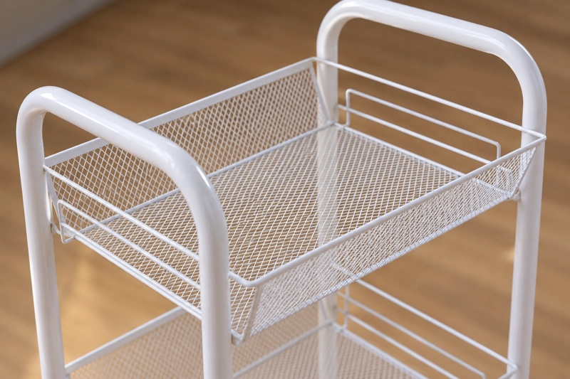 CARRITO ORGANIZADOR VERDULERO FRUTERO METALICO 4 NIVELES CON RUEDAS BLANCO - 7