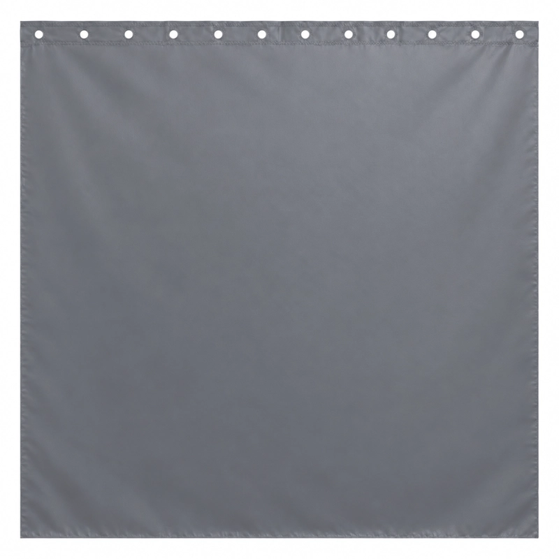 CORTINA DE BAÑO PARA DUCHA GRIS LISA 180X180 CM EVA IMPERMEABLE CON PERFORACIONES PARA ARGOLLAS - 2