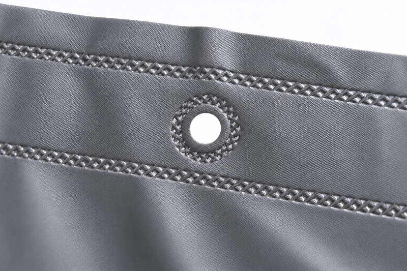 CORTINA DE BAÑO PARA DUCHA GRIS LISA 180X180 CM EVA IMPERMEABLE CON PERFORACIONES PARA ARGOLLAS - 5