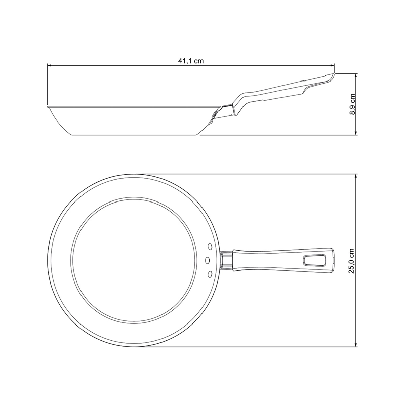 SARTEN TRAMONTINA LORETO 24 CM ALUMINIO ANTIADHERENTE STARFLON MAX MANGO DE BAQUELITA GRAFITO - 4