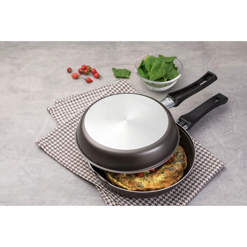 OMELETERA TRAMONTINA LORETO 20 CM SARTEN TORTILLERO DOBLE ALUMINIO ANTIADHERENTE STARFLON MAX GRAFIT - 2