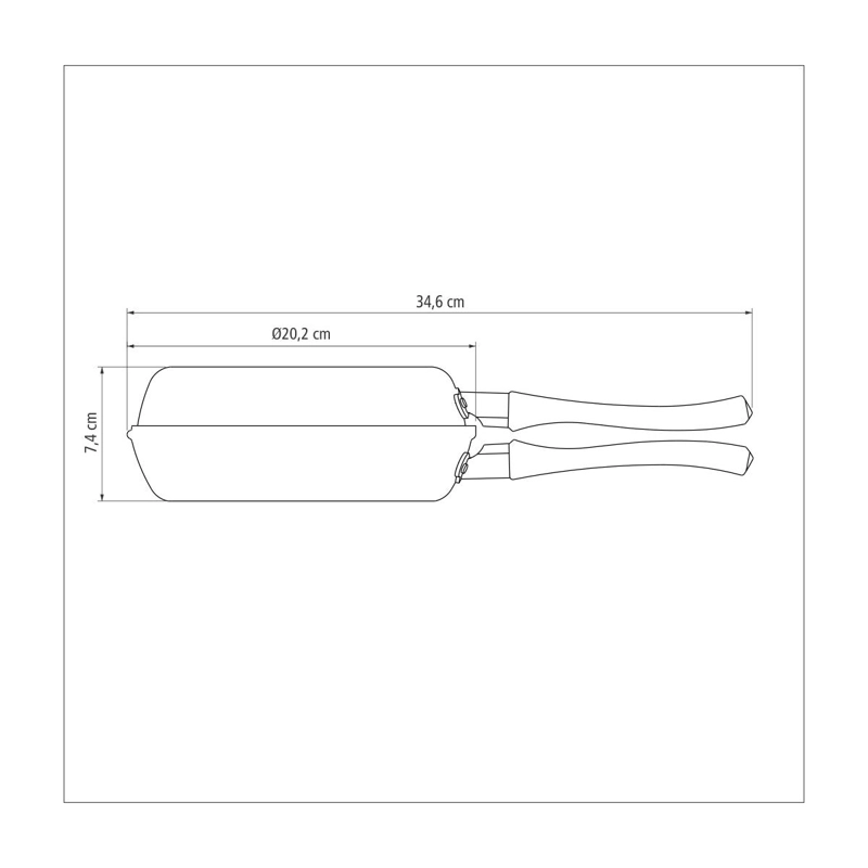 OMELETERA TRAMONTINA LORETO 20 CM SARTEN TORTILLERO DOBLE ALUMINIO ANTIADHERENTE STARFLON MAX GRAFIT - 7
