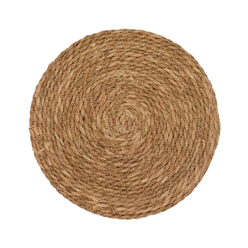 SET 6 INDIVIDUALES REDONDOS TEJIDOS DE FIBRA NATURAL 36 CM BEIGE, MANTEL INDIVIDUAL RUSTICO - 8