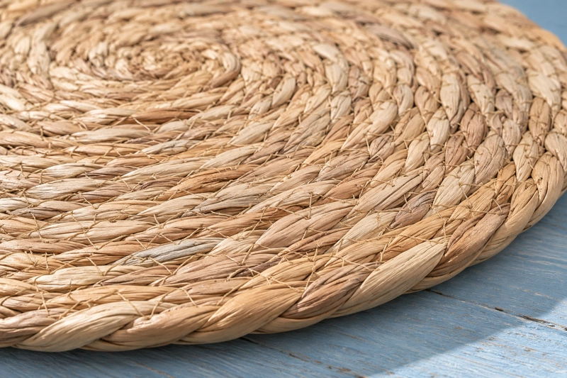 SET 4 INDIVIDUALES REDONDOS TEJIDOS DE FIBRA NATURAL 36 CM BEIGE, MANTEL INDIVIDUAL RUSTICO - 6