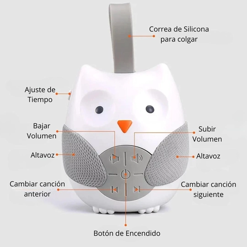 MÁQUINA RUIDO SPAZIO BAMBINI BEBÉ BÚHO BLANCO - 3