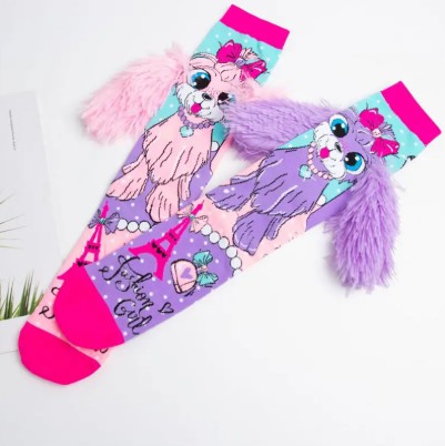 CALCETINES CON DISEÑO DE PERRITO MULTICOLOR - 4