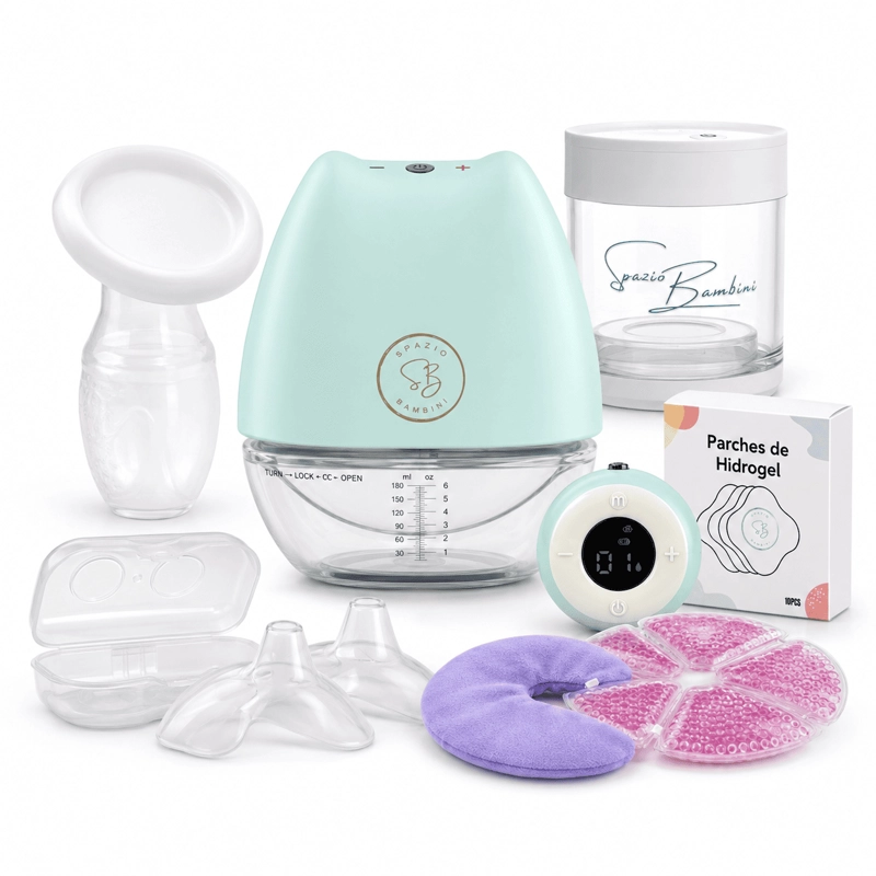 SET DE LACTANCIA MATERNA PREMIUM CON SACA LECHE ELE CTRICO BAMBINI PUMP - 1