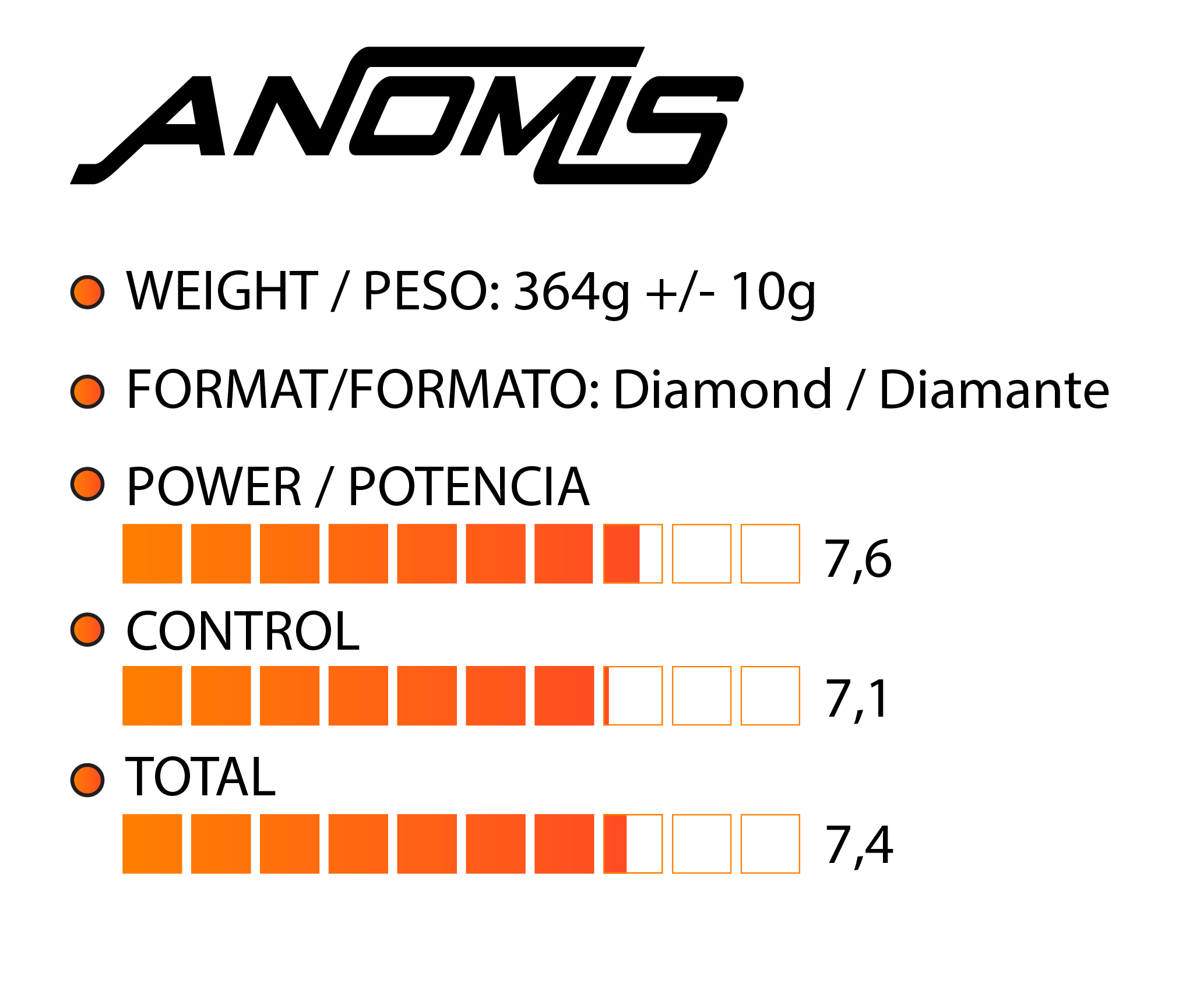 PALA PADEL XFINITY FIBRA DE VIDRIO ANOMIS (INCLUYE FUNDA) - 6