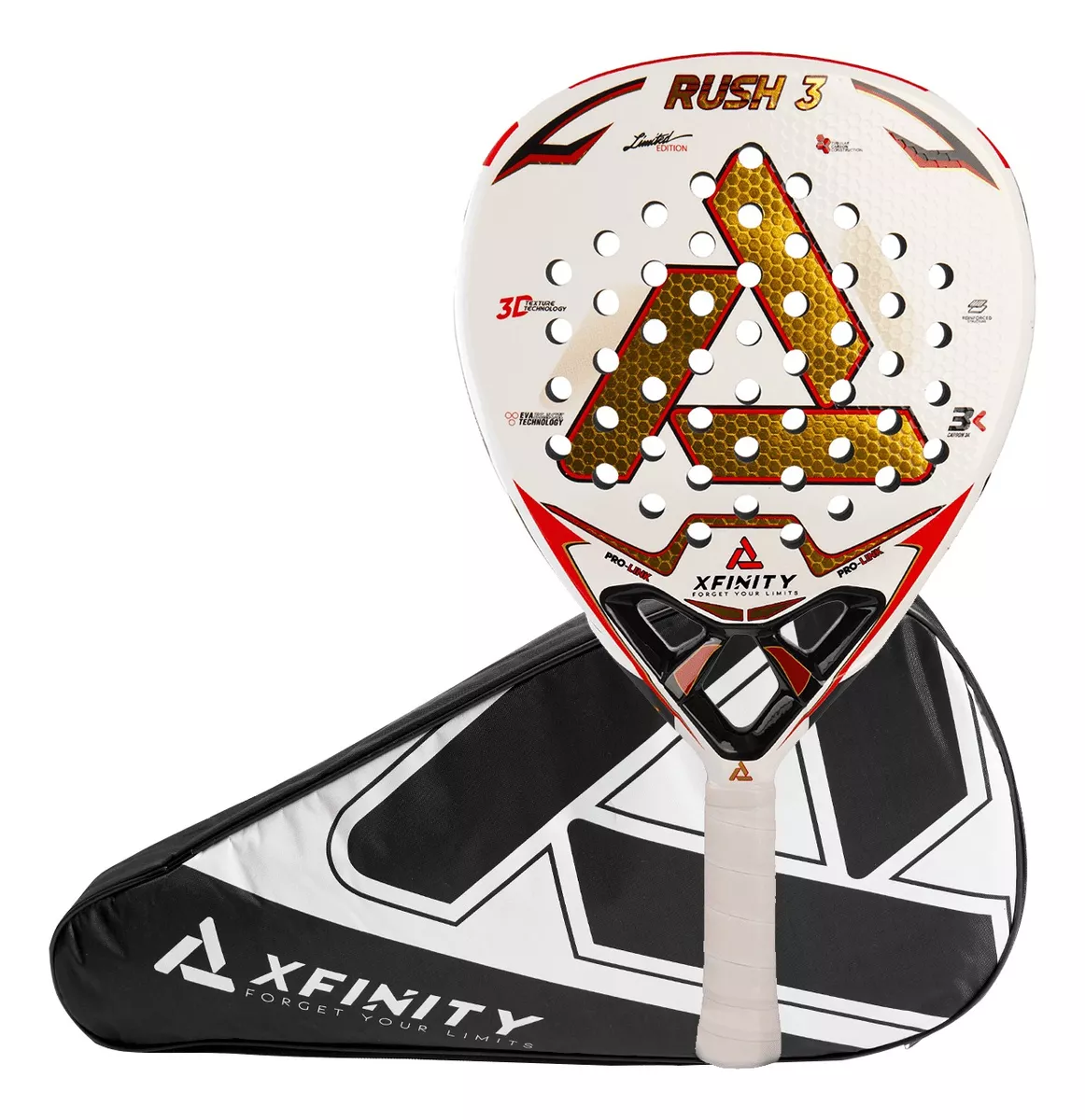 PALA PADEL XFINITY FIBRA DE CARBONO RUSH (INCLUYE FUNDA) - 1