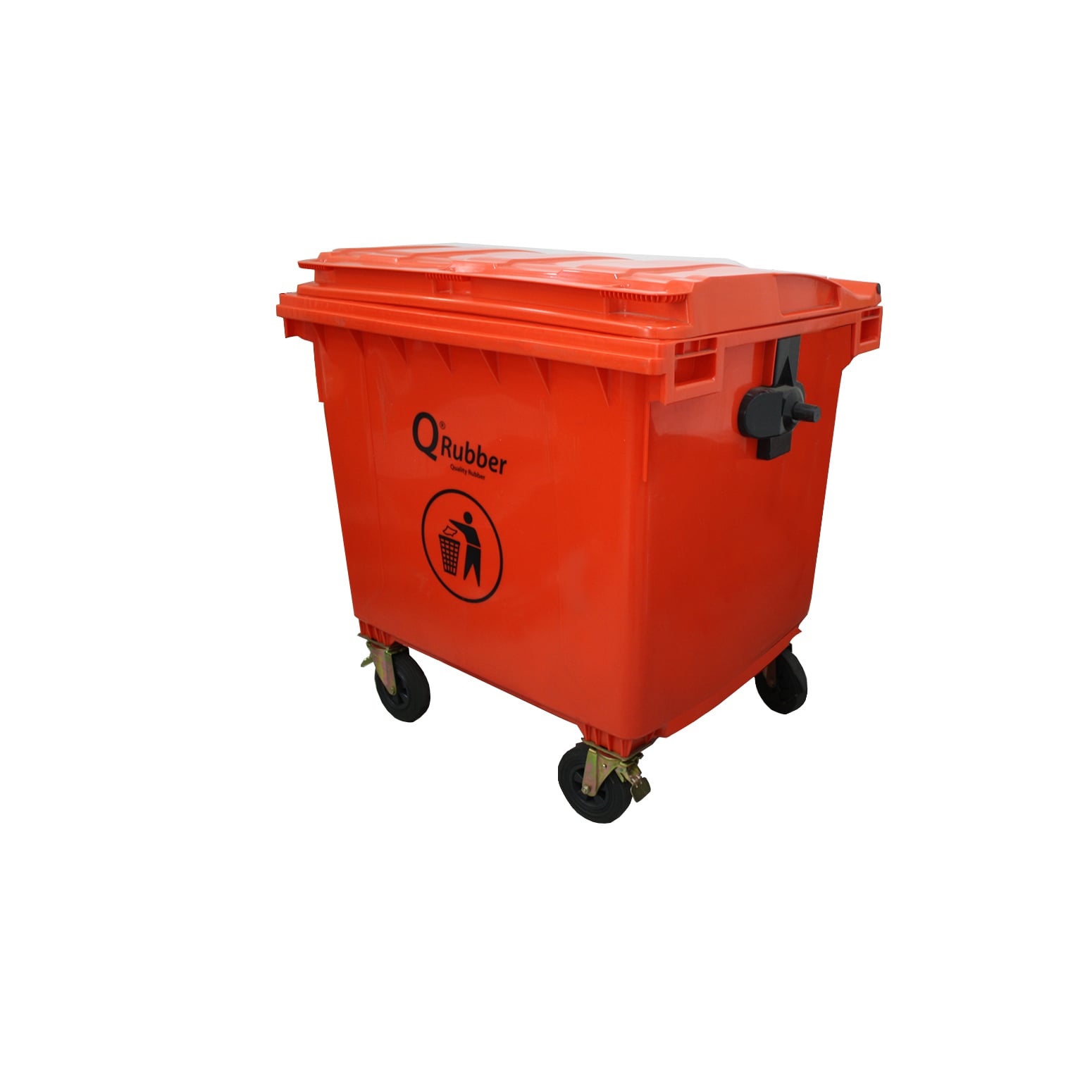 BASURERO CONTENEDOR QRUBBER BASURA 1100L ROJO - 1