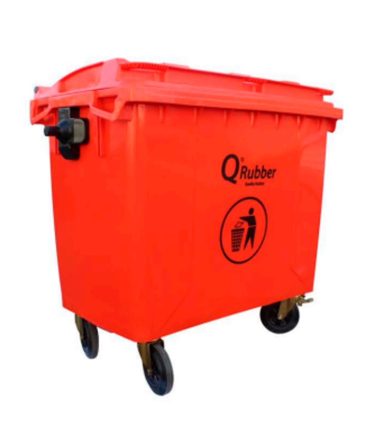 BASURERO CONTENEDOR QRUBBER BASURA 1100L ROJO - 2