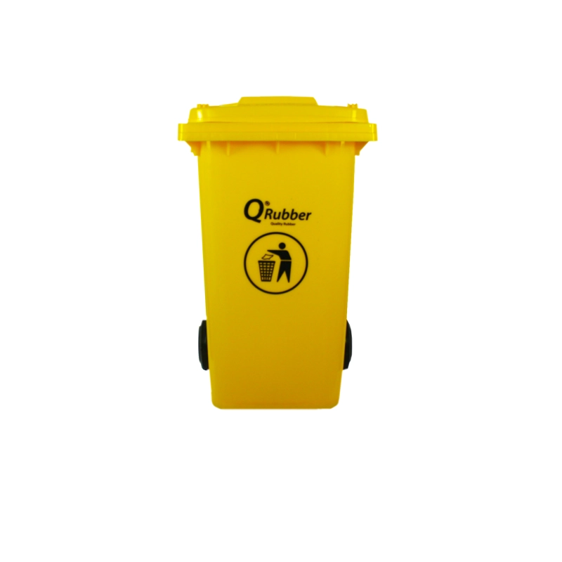BASURERO CONTENEDOR BASURA 240 LTS. AMARILLO QRUBBER - 1