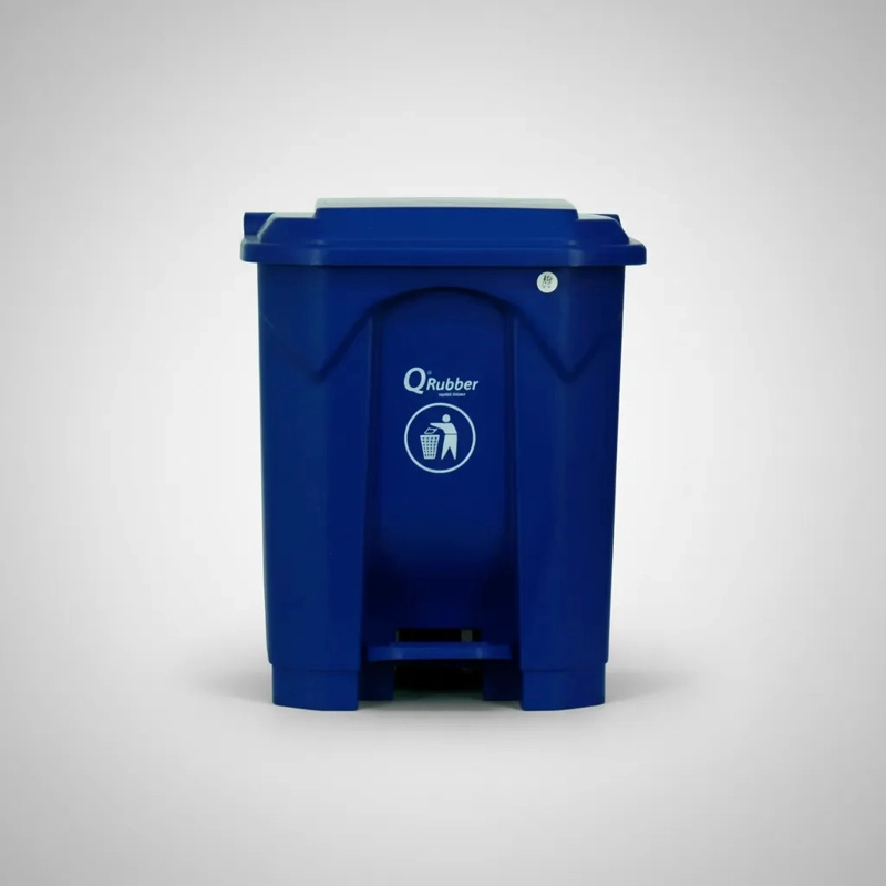 BASURERO CONTENEDOR QRUBBER BASURA 30L AZUL PEDAL - 4