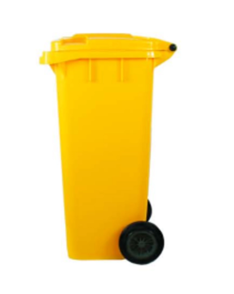 BASURERO CONTENEDOR BASURA 120 LTS. AMARILLO QRUBBER - 2