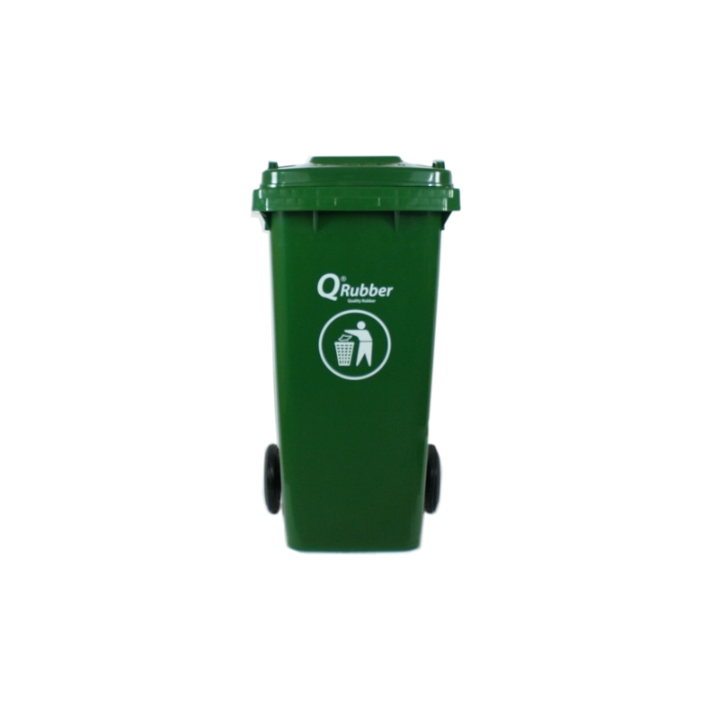 BASURERO CONTENEDOR QRUBBER BASURA 120L VERDE - 1