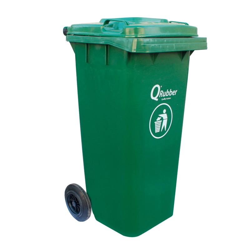 BASURERO CONTENEDOR QRUBBER BASURA 120L VERDE - 2