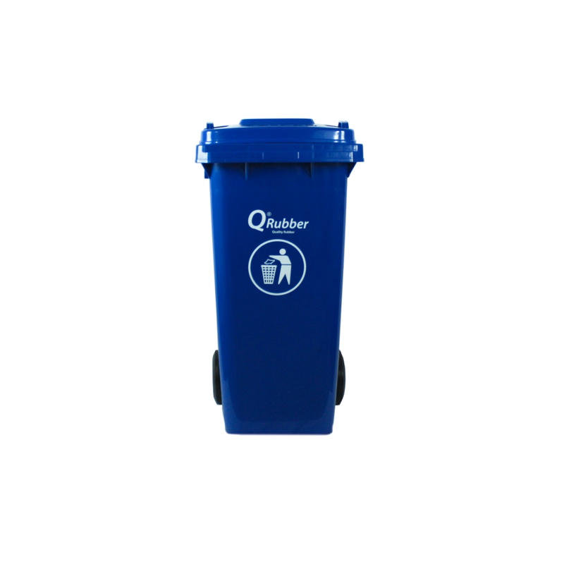 BASURERO CONTENEDOR QRUBBER BASURA 120L AZUL - 1