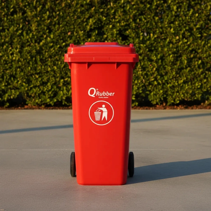 BASURERO QRUBBER 120L ROJO - 2