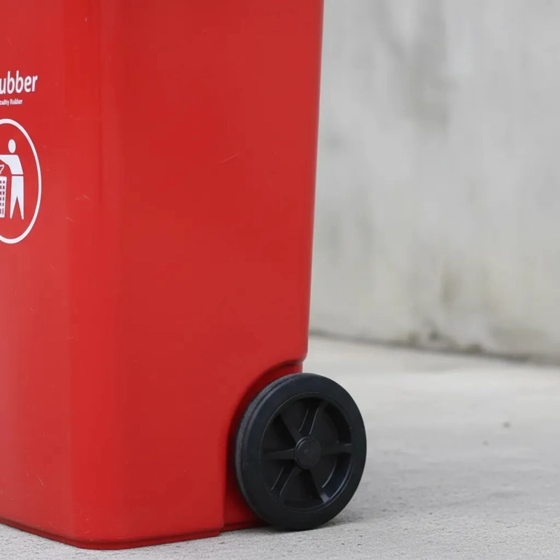 BASURERO QRUBBER 120L ROJO - 3
