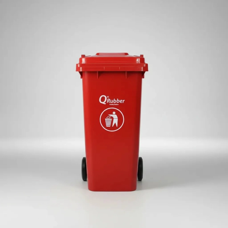 BASURERO QRUBBER 120L ROJO - 4
