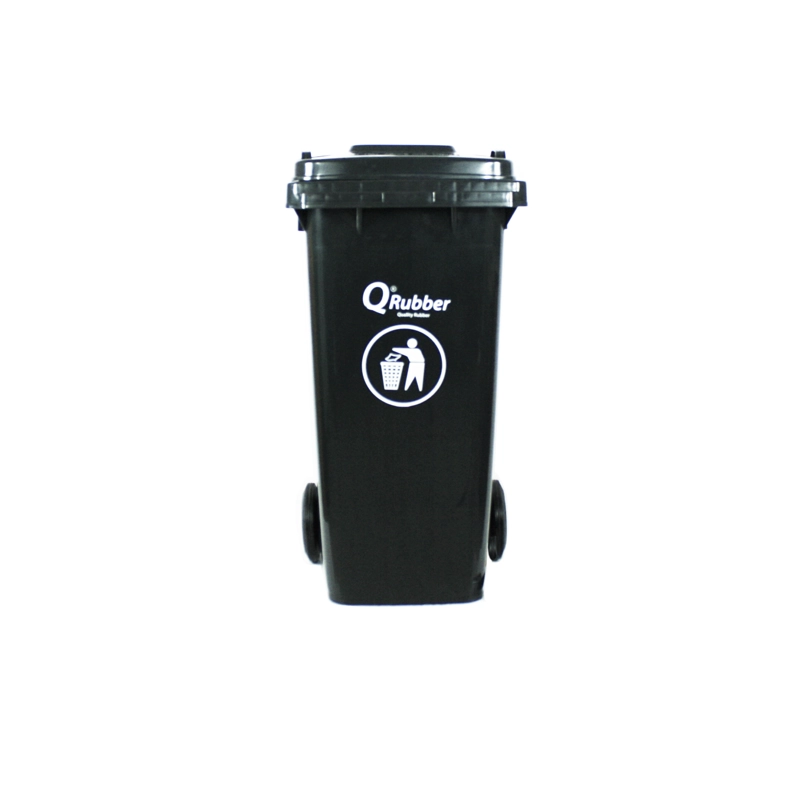 BASURERO CONTENEDOR QRUBBER BASURA 120L GRIS - 1