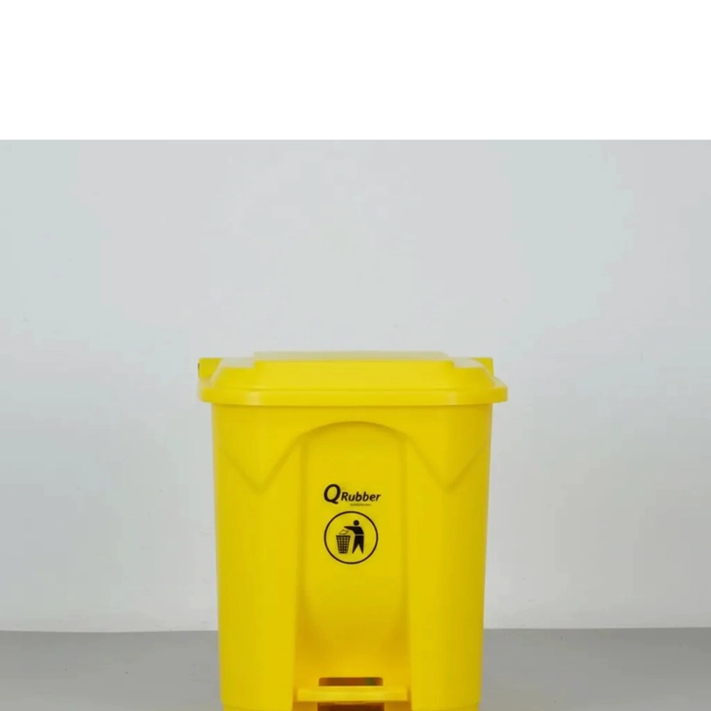 BASURERO QRUBBER 30L AMARILLO PEDAL - 2