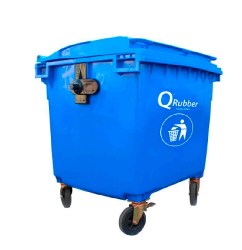 BASURERO CONTENEDOR QRUBBER BASURA 1100L AZUL - 2
