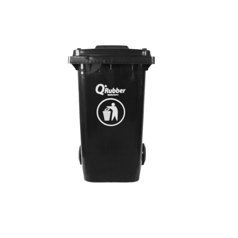 BASURERO CONTENEDOR QRUBBER BASURA 240L GRIS - 1