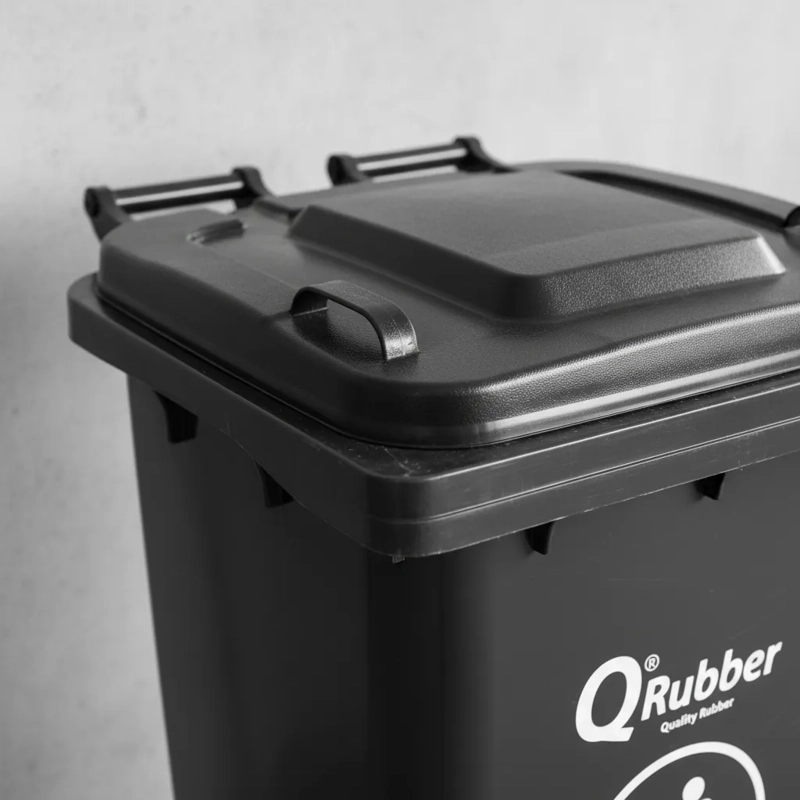 BASURERO CONTENEDOR QRUBBER BASURA 240L GRIS - 3