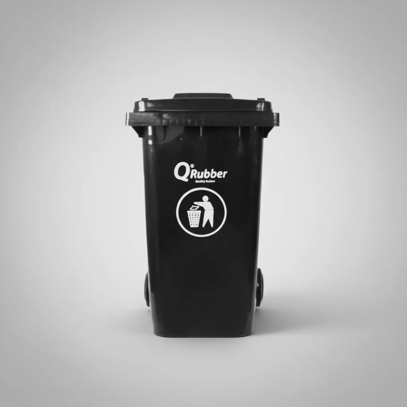 BASURERO CONTENEDOR QRUBBER BASURA 240L GRIS - 4