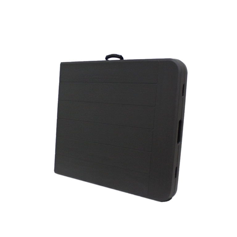 MESA QRUBBER PLEGABLE TIPO MADERA 180X76X74CM OSCURO GRIS - 3