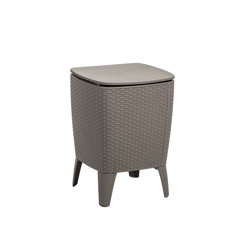 MESA COOLER CAPRI TIPO RATTAN TAUPE  TERRAZA MQ QRUBBER - 1