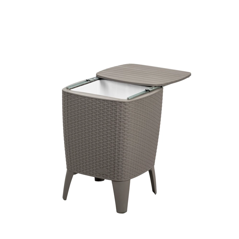 MESA COOLER CAPRI TIPO RATTAN TAUPE  TERRAZA MQ QRUBBER - 2