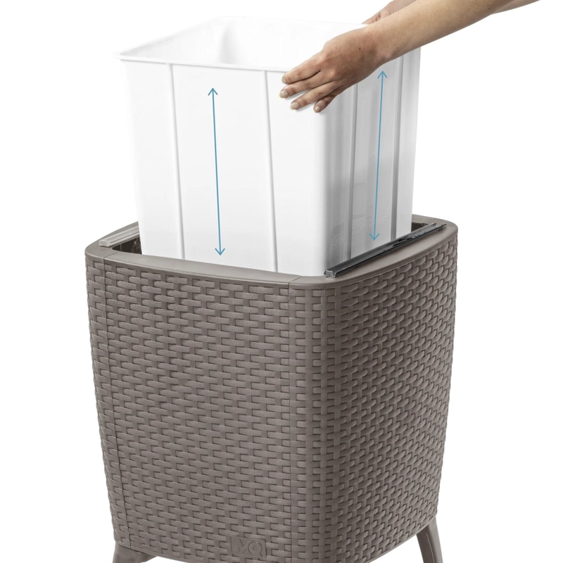 MESA COOLER CAPRI TIPO RATTAN TAUPE  TERRAZA MQ QRUBBER - 3