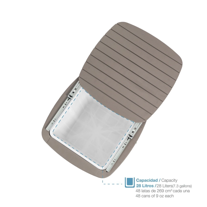 MESA COOLER CAPRI TIPO RATTAN TAUPE  TERRAZA MQ QRUBBER - 4