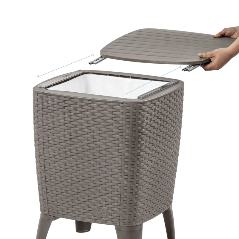 MESA COOLER CAPRI TIPO RATTAN TAUPE  TERRAZA MQ QRUBBER - 6