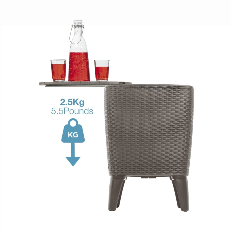 MESA COOLER CAPRI TIPO RATTAN TAUPE  TERRAZA MQ QRUBBER - 8