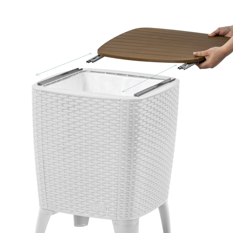 MESA QRUBBER COOLER CAPRI TIPO RATTÁN CARAMELO TERRAZA MQ - 5