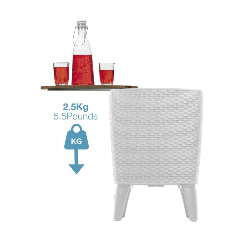 MESA QRUBBER COOLER CAPRI TIPO RATTÁN CARAMELO TERRAZA MQ - 7