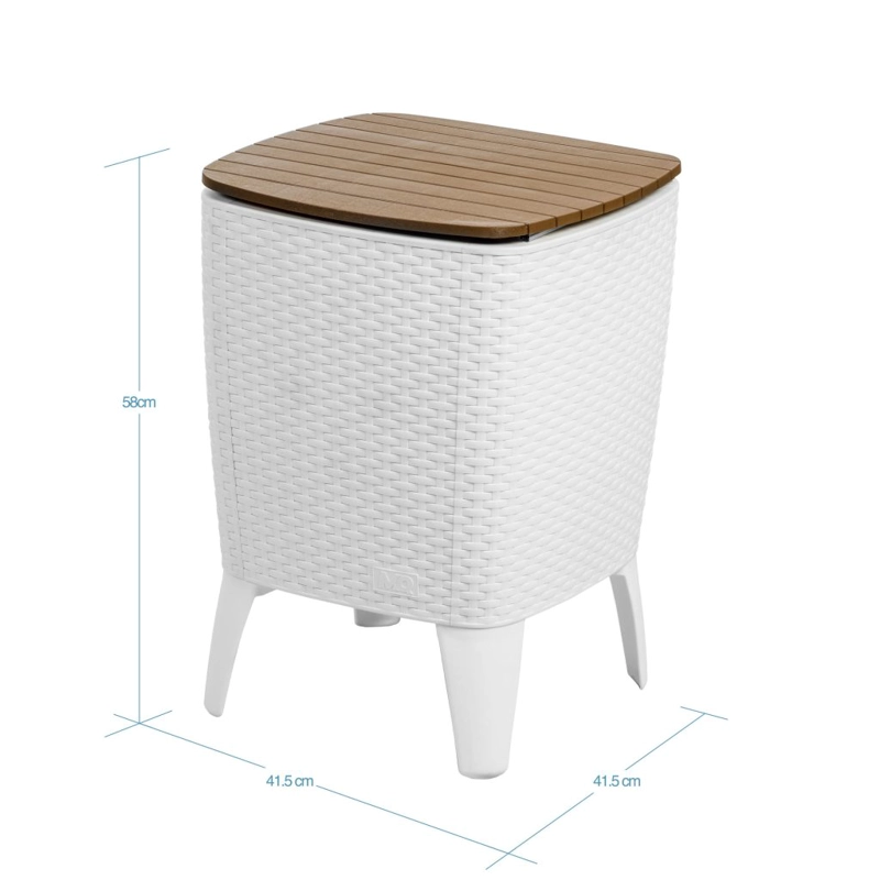 MESA QRUBBER COOLER CAPRI TIPO RATTÁN CARAMELO TERRAZA MQ - 8