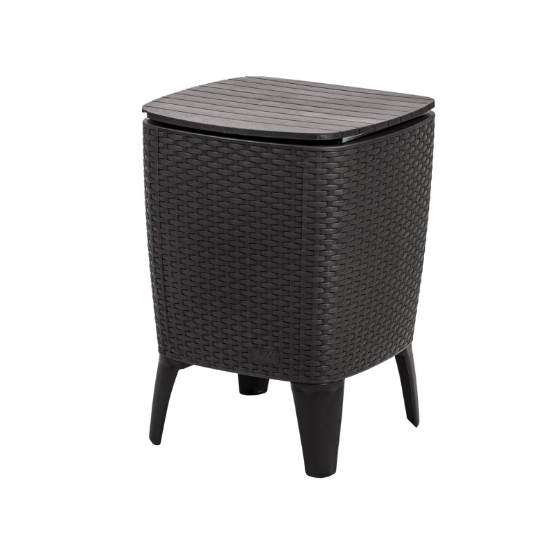 MESA COOLER CAPRI TIPO RATTAN MARRON TERRAZA MQ QRUBBER - 1