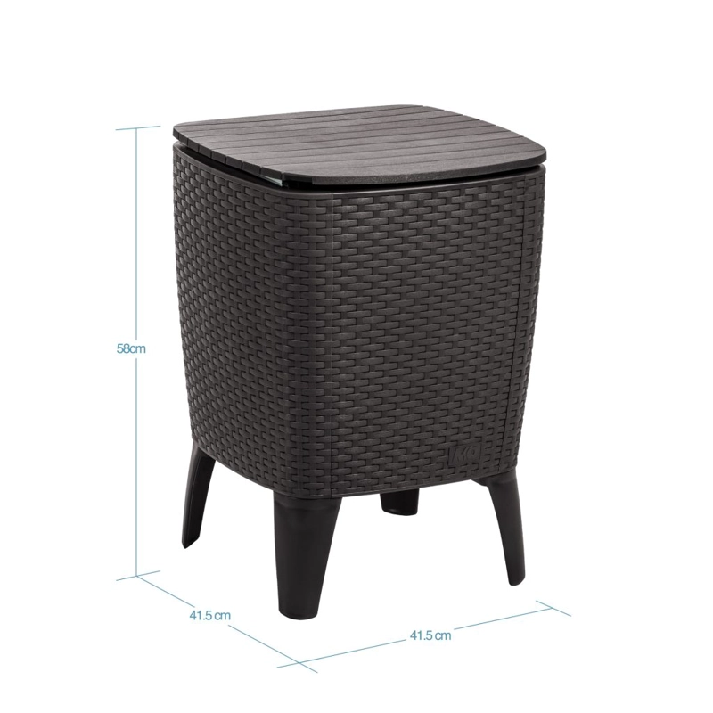 MESA COOLER CAPRI TIPO RATTAN MARRON TERRAZA MQ QRUBBER - 4